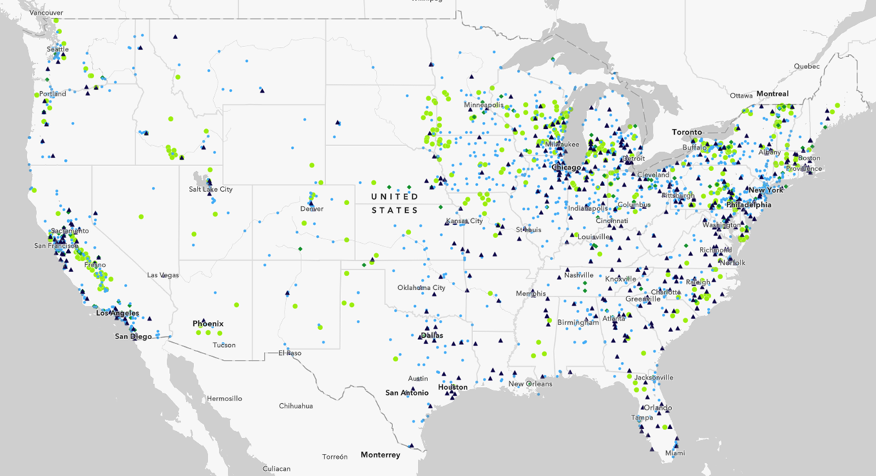 Biogas Americas biogas projects in the United States snapshot.